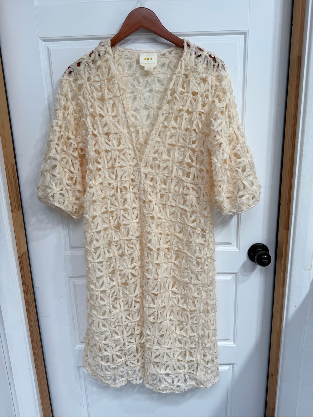 Anthropologie Cream long cardigan